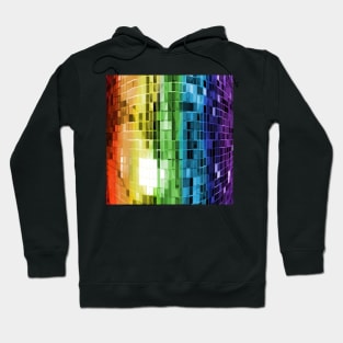 Rainbow Mirrored Disco Ball Pattern Hoodie